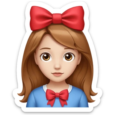 Девушка с русыми волосами и бантиком 🎀 sticker