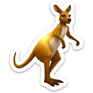 a kangaroo fighting the sun sticker