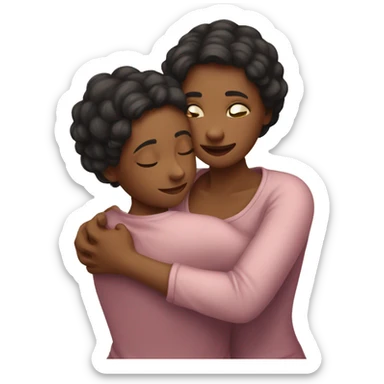 A hug between mother and daughter  sticker
