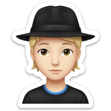 Teenager with black hat  sticker