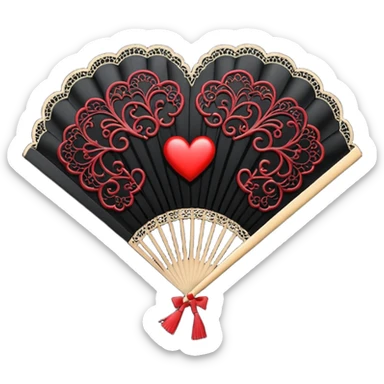 goth heart with a dark lace fan sticker
