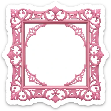 pink lace vintage frame  sticker