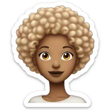 light skin black girl with long afro hair and nose pierced sticker
