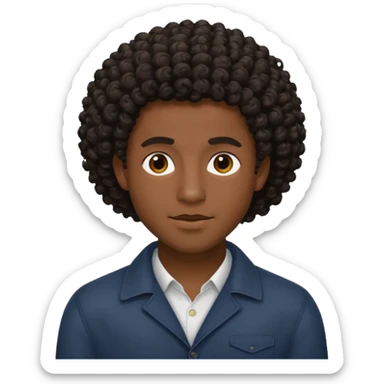 a black guy with curls sticker