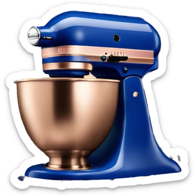 Realistic royal blue kitchenaid mixer decorated with rose gold leopard print pattern. sticker