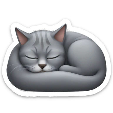 sleeping gray cat sticker
