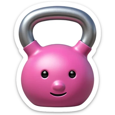 Pink kettlebell sticker
