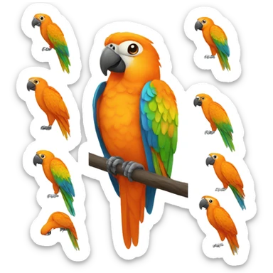 Orange parrot sticker