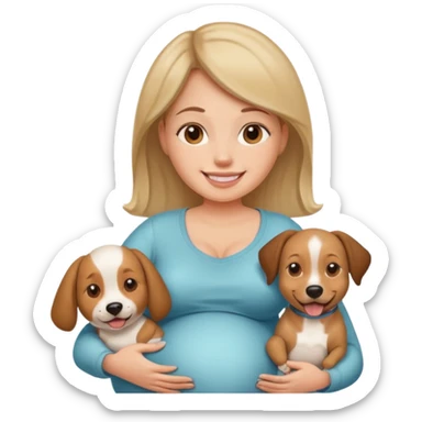 pregnant women dog head sticker