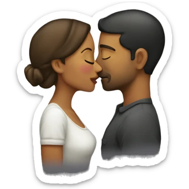 Man kisses woman sticker