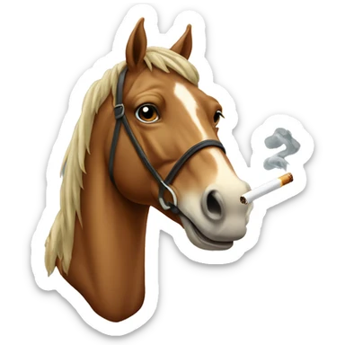 horse smoking a cig sticker