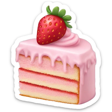 pastel pink strawberry cake sticker