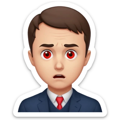 Charlie kirk with red dot on neck and scared expression on face sticker