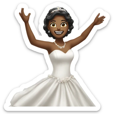 A bride dancing sticker