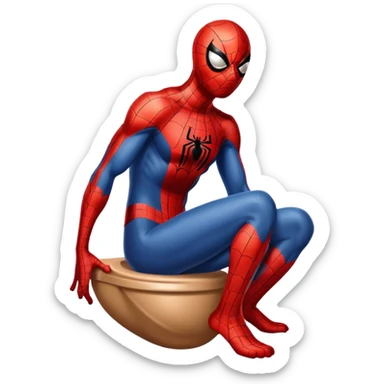 Spiderman pooping sticker