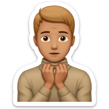 Man with hands gripped around neck sticker