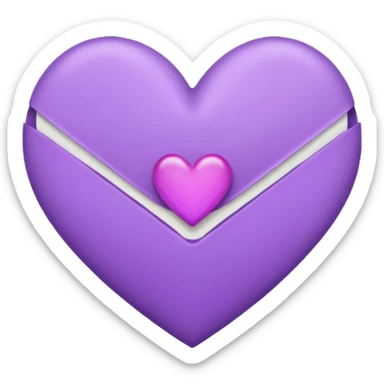 IOS's love letter emoji but with a purple heart instead of a red heart, closed but the letter is white and the heart is purple sticker