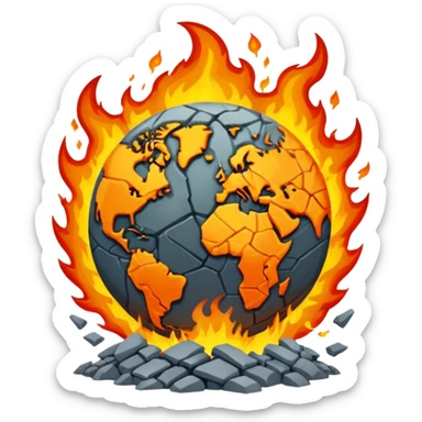 World being destroyed sticker