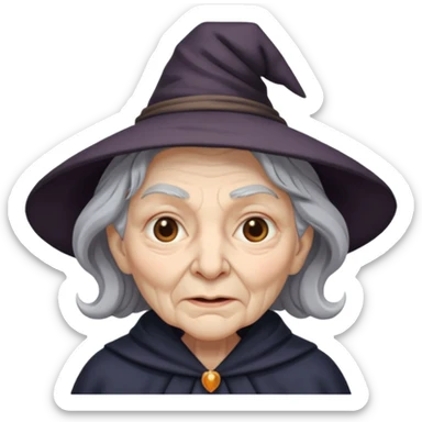black old witch sticker