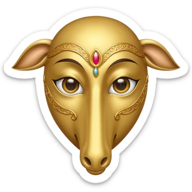 Gold mask covering only eyes with a long nose sticker