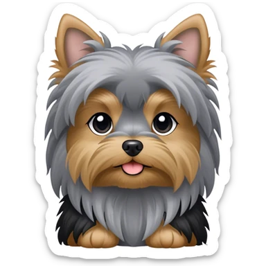Black and grey Yorkie shi zhu sticker