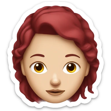 Slavic white girl with burgundy hair sleeping  sticker