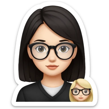 ragazzina di 16 anni mora con occhiali neri sticker