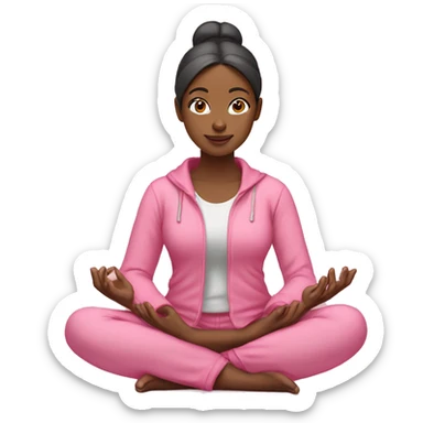 girl in pink clothes sitting in lotus position sticker