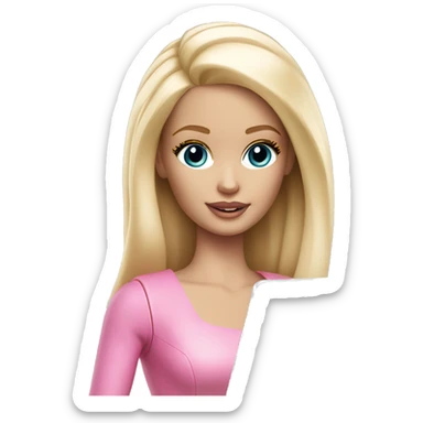 blonde Barbie with fair skin with laptop sticker