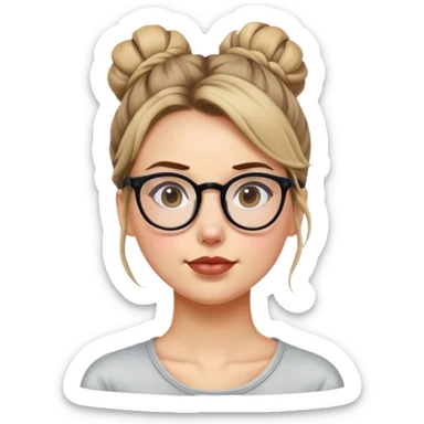 Messy bun glasses sticker