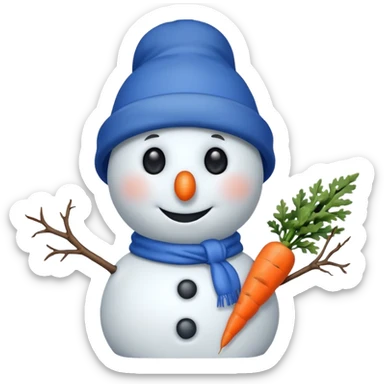 snowman wearing blue hat sticker