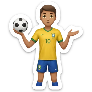 A guy juggling a soccer ball with a brazil fc shirt on sticker