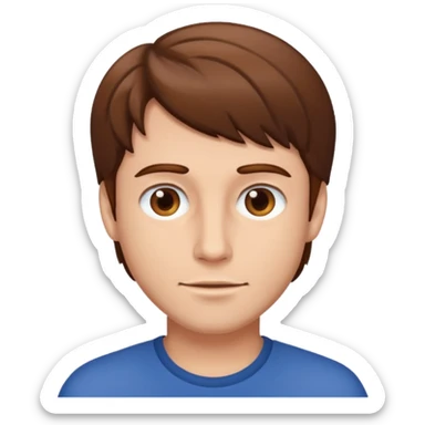 man body with brownhair sticker