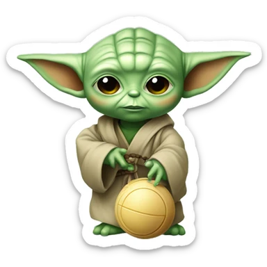 Bébé Yoda avec un yoyo sticker