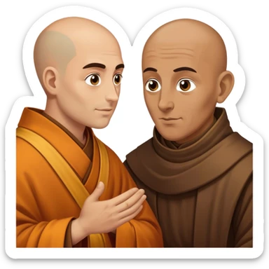italian XV century duke talking to monk sticker