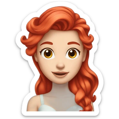 ariel-red-hair-white-girl sticker