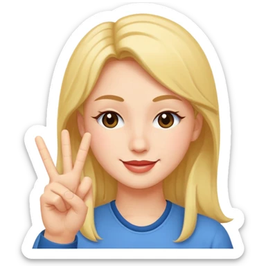 Wink face doing peace sign sticker