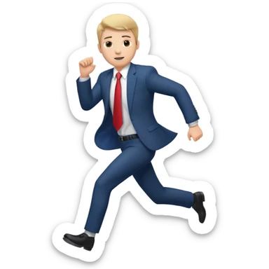 businessman picking running, face direct to camera, half body sticker