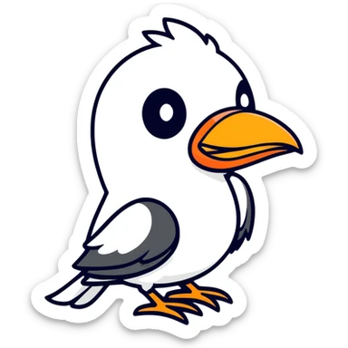 black bird with sunglasses and orange beak sticker