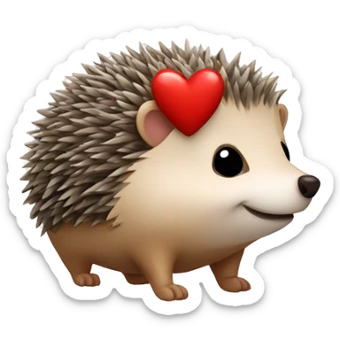 Hedgehog with heart  sticker