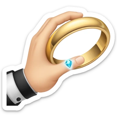 hand with wedding ring sticker