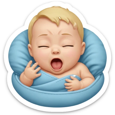 A newborn baby yawning. sticker