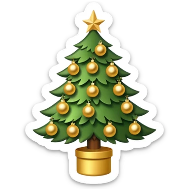 Christmas tree with Gold decorations sticker