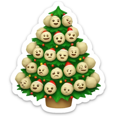 A Christmas tree decorated with dumplings sticker
