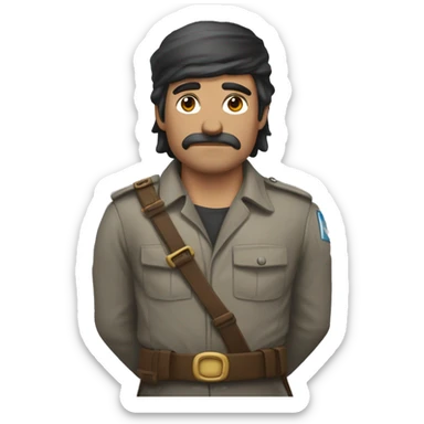 UN SUPR HEROE CON ANTIFAZ SUS MANOS CRUZDAS PARA ATACAR  sticker