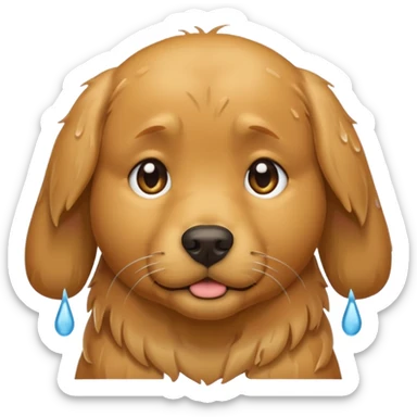 I want an emoji of a goldenretriever who is crying sticker