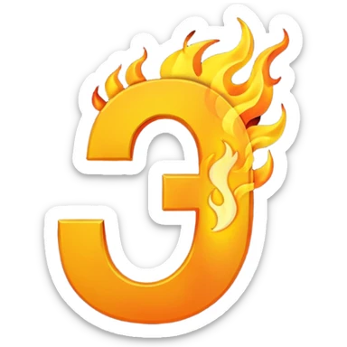 Fuego con la letra J sticker