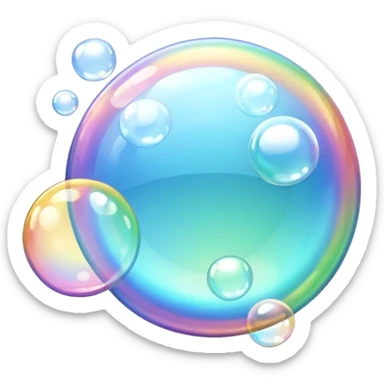 bubble foam object icon, floating soap bubbles, shiny transparent, 3D cartoon, soft shadow, mobile game icon style, centered, clean background, no text, no watermark
 sticker