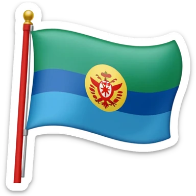 Bandera gitana con rueda roja enel medio i azul arriba dela bandera i verde abajo sticker