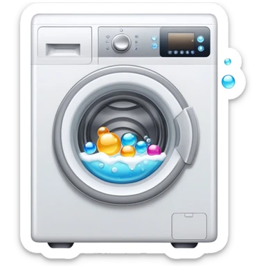 washing machine with bubbles sticker